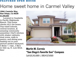 Home Sweet Home In Carmel Valley