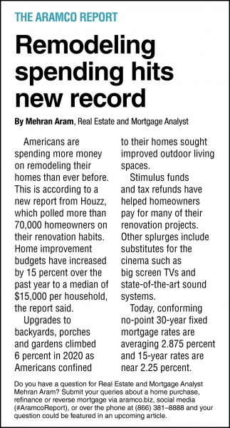 Remodeling Spending Hits New Record