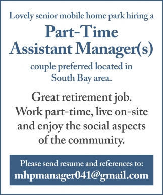 Part Time Assistant Manager