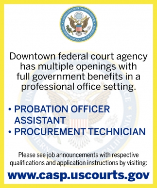 Probation Officer Assistant Procurement Technician
