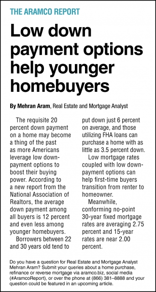 Low Down Payment Options Help Younger Homebuyers