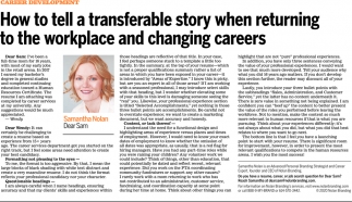How To Tell A Transferable Story When Returning To The Workplace And Changing Careers