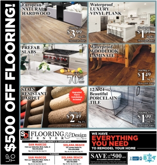 Up To $500 Off Flooring!