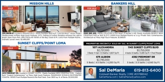 Mission Hills, Bankers Hills, Sunset Cliffs/Point Loma