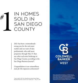 #1 In Homes Sold In San Diego County