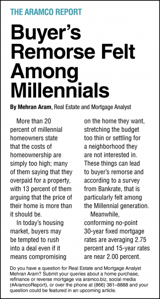 Buyer's Remorse Felt Among Millennials