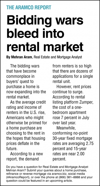 Bidding Wars Bleed Into Rental Market