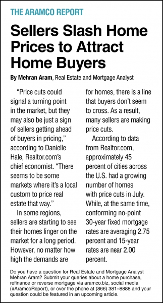 Sellers Slash Home Prices to Attract Home Buyers