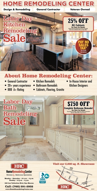 Labor Day Kitchen Remodeling Sale