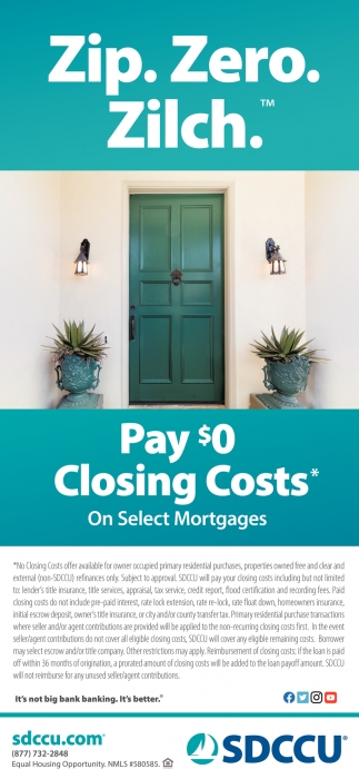 Pay $0 Closing Costs