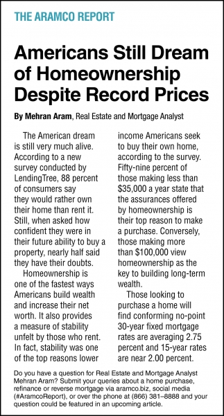 Americans Still Dream of Homeownership Despite Record Prices