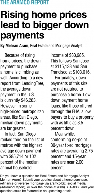 Rising Home Prices Lead To Bigger Down Payments