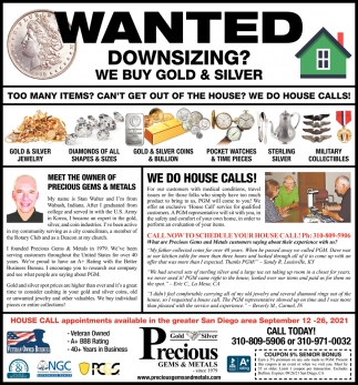 Wanted Downsizing? We Buy Gold & Silver