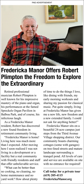 Fredericka Manor Offers Robert Plimpton The Freedom To Explore The Extraordinary