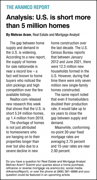 Analysis: U.S. Is Short More Than 5 Million Homes