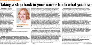 Taking A Step Back In Your Career To Do What You Love