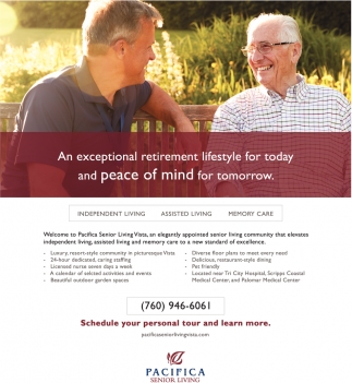 An Exceptional Retirement Lifestyle For Today And Peace Of Mind For Tomorrow
