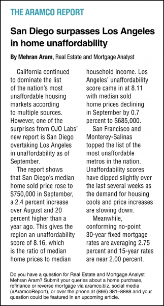 San Diego Surpasses Los Angeles In Home Unaffordability