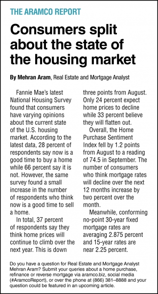 Consumers Split About The State of The Housing Market