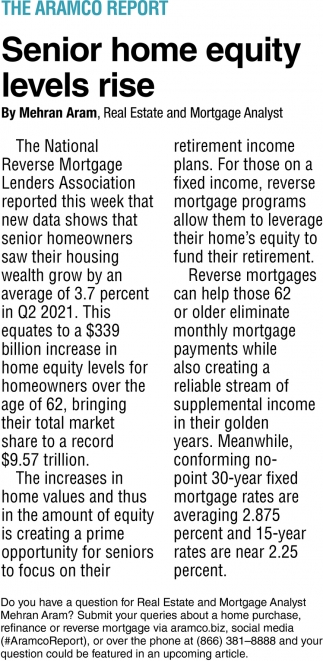 Senior Home Equity Levels Rise