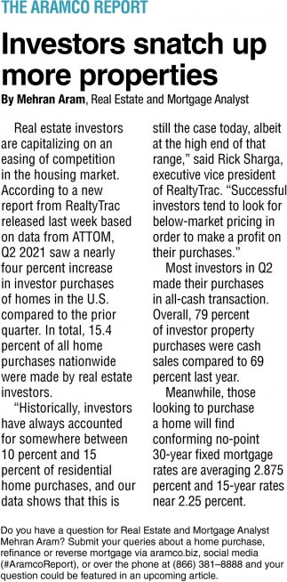 Investors Snatch Up More Properties