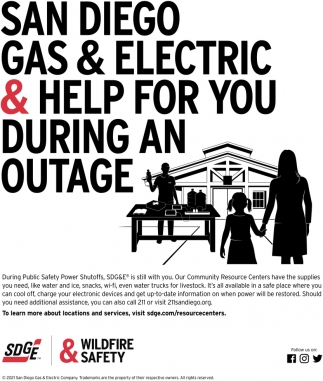 San Diego Gas & Electric & Help For You During An Outage