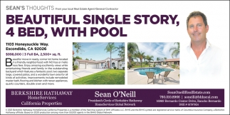 Beautiful Single Story, 4 Bed, With Pool