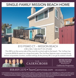 Single-Family Mission Beach Home