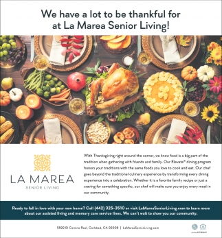 We Have A Lot To Be Thankful for at La Marea Senior Living