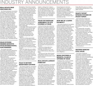 Industry Annoucements