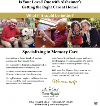 Specializing In Memory Care