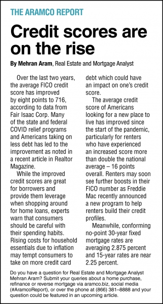 Credit Scores Are On The Rise
