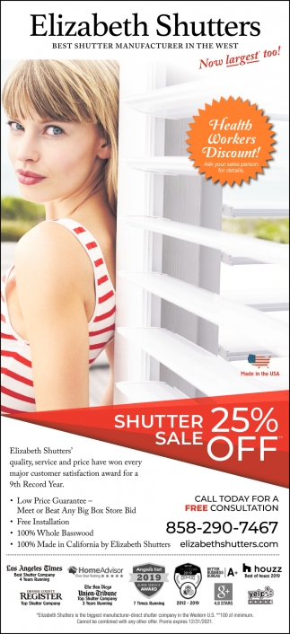 Shutter Sale 25% OFF