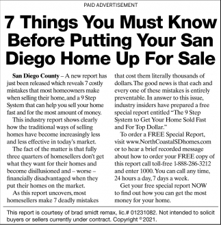 7 Things You Must Know Before Putting Your San Diego Home Up For Sale