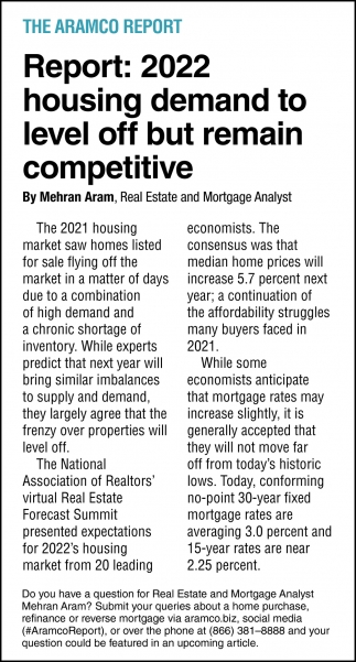Report: 2022 Housing Demand to Level Off But Remain Competitive