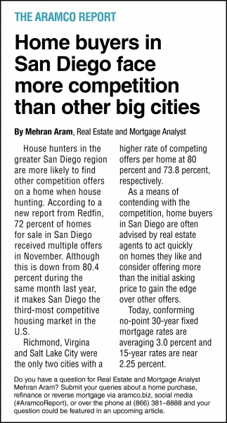 Home Buyers in San Diego Face More Competition Than Other Big Cities