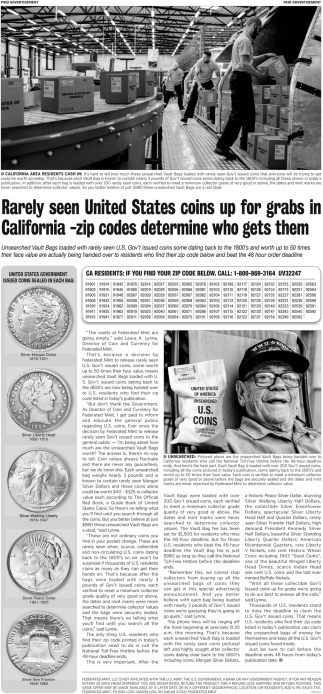 Rarely Seen United States Coins Up For Grabs In California