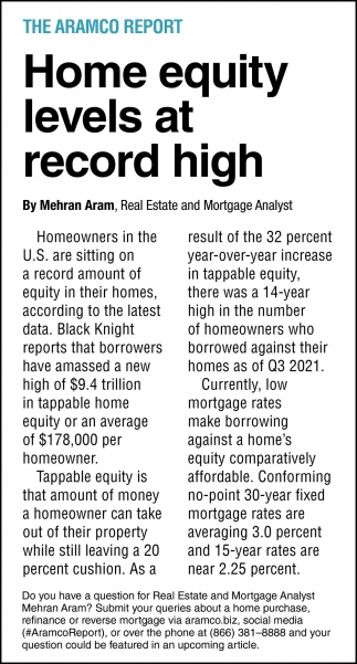 Home Equity Levels At Record High