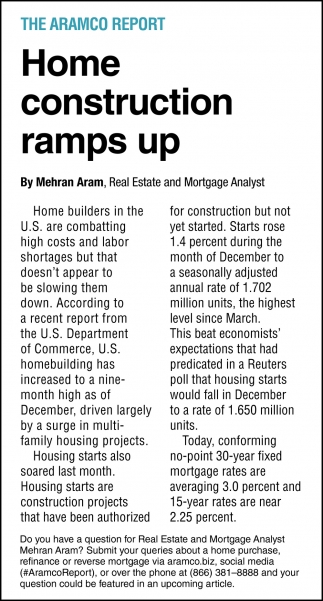 Home Construction Ramps Up