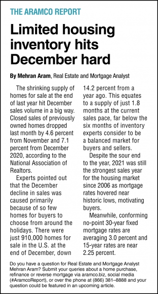 Limited Housing Inventory Hits December Hard