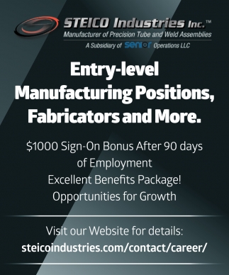 Manufacturing Positions, Fabricators