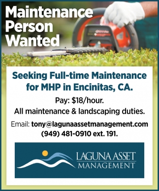 Maintenance Person Wanted