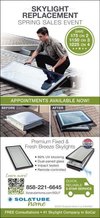 Skylight Replacement Spring Sales Event