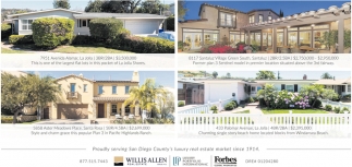Proudly Serving San Diego's County Luxury Real Estate Market