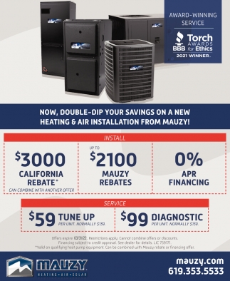 Double-Dip Your Savings On A New Heating & Air Installation from Mauzy!