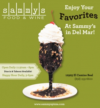 Enjoy Your Favorites At Sammy's In Del Mar
