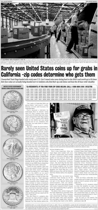 Rarely Seen United State Coins Up for Grabs In California