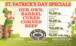 St. Patrick's Day Specials!