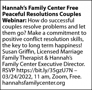 Free Peaceful Resolutions Couples Webinar