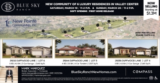 New Community Of 6 Luxury Residences In Valley Center
